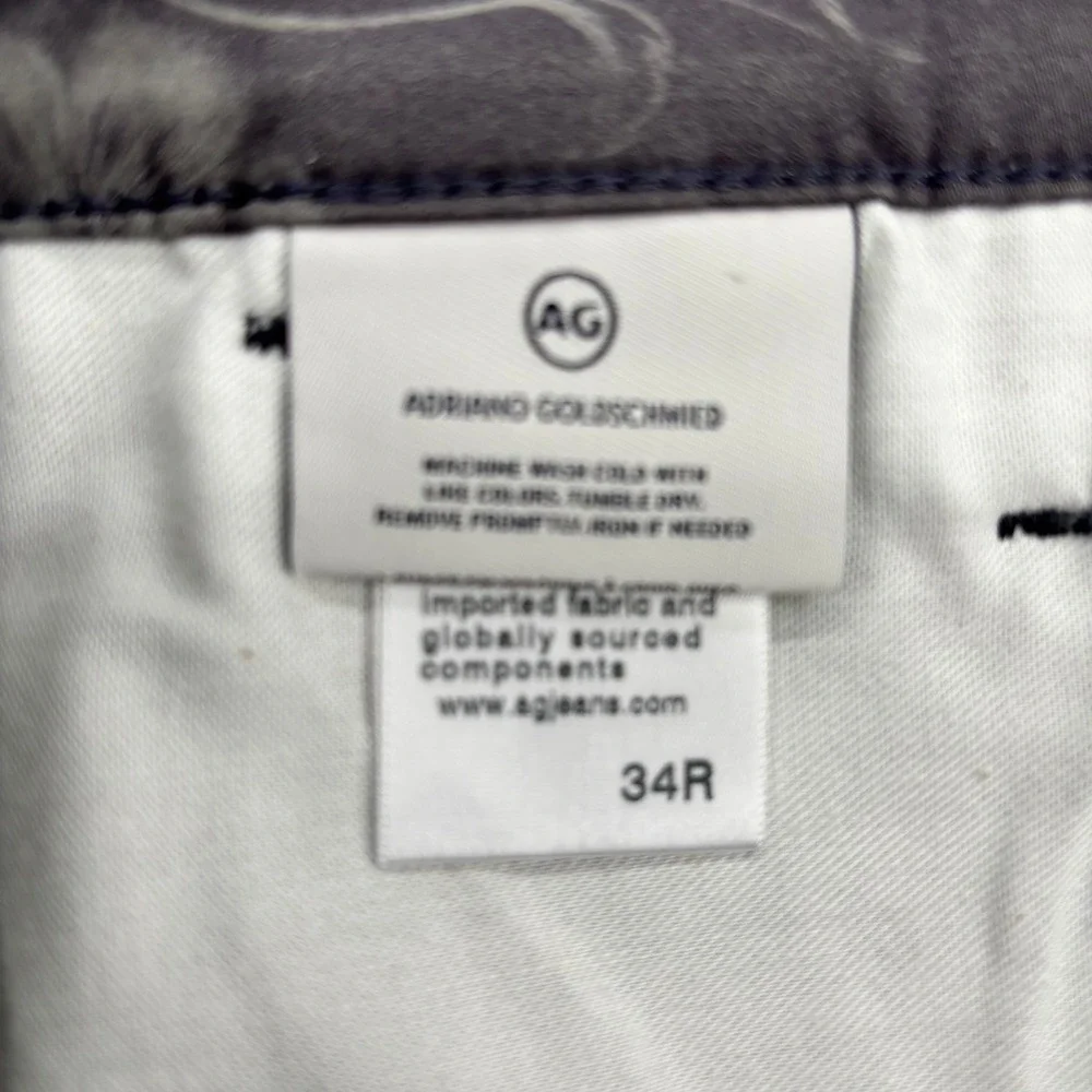AG Adriano Goldschmied Wanderer Shorts Mens 34 Grey Floral Print Chino Casual